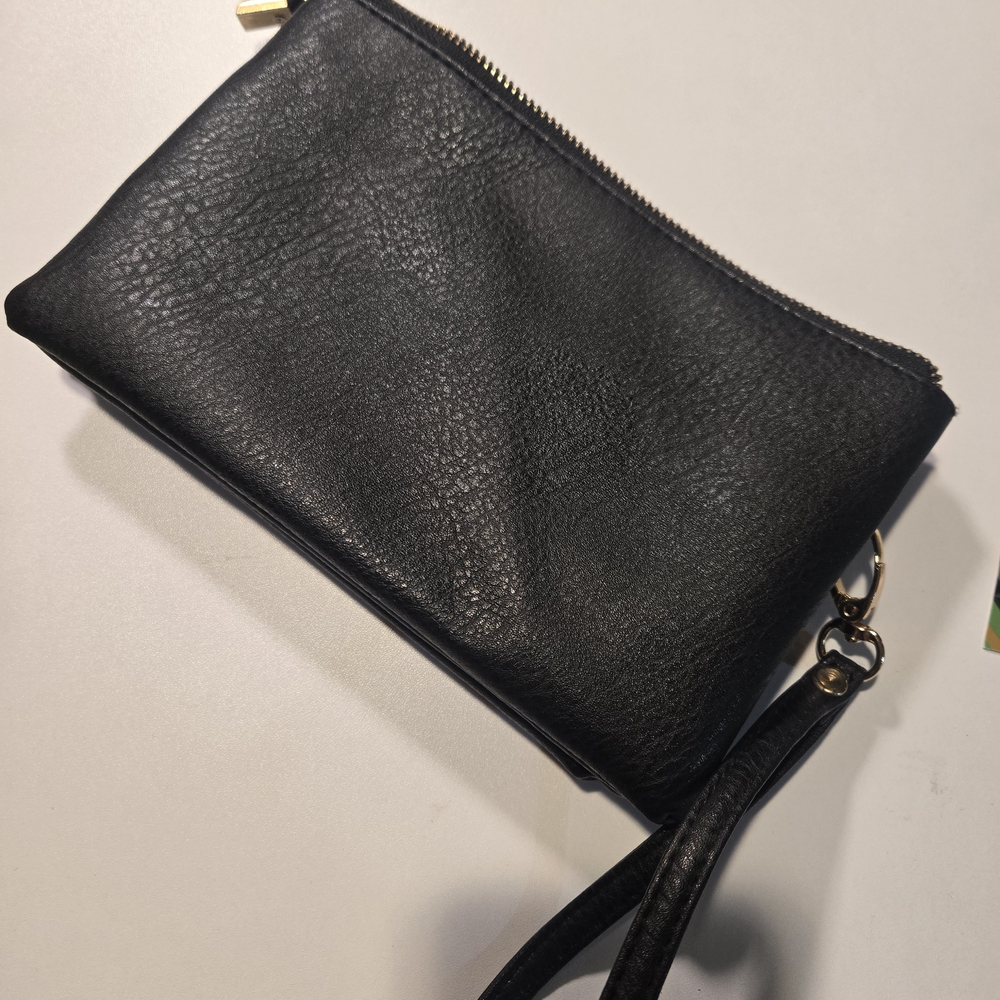 Elegant Black Leather Clutch